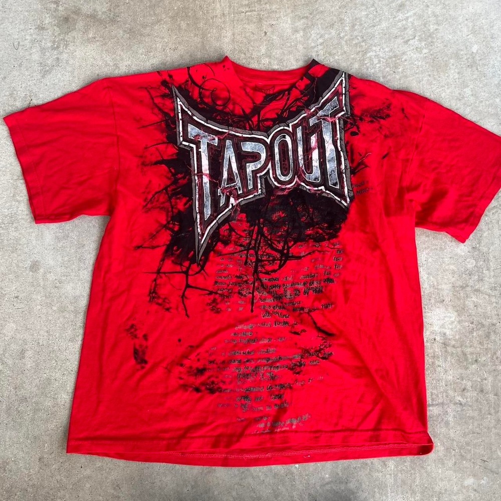 Y2K 2000s All Over Print Tap-out MMA Shirt size XXL
